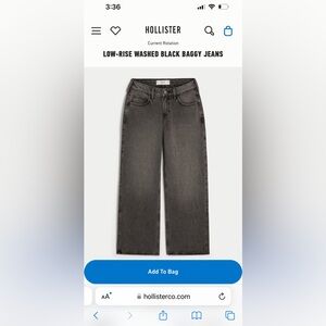 Size 30w low rise Hollister baggy jeans BNWT